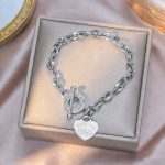Steel Heart Closure Bracelet