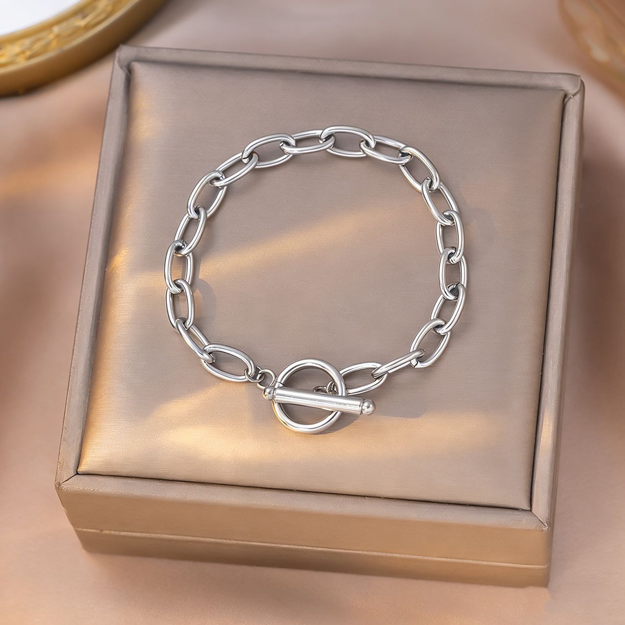 MP-BR-0023 Steel Cross Closure Bracelet - 图片 1