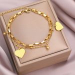 Gold Double Heart Bracelet