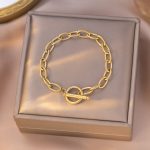 Gold Cross Closure Bracelet