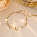 Gold Openwork Four-Leaf Clover Bracelet