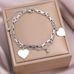Steel Double Heart Bracelet
