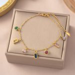 Gold Colorful Crystal Bracelet