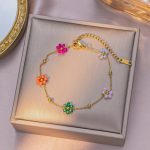 Gold Colorful Flower Bracelet