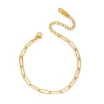 Gold Plain Cross Chain Bracelet