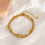 Gold Oval Snake Chain Bracelet