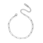 Steel Plain Cross Chain Bracelet