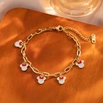 Gold White Mickey Mouse Bracelet