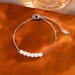 Steel Six Pearls Bracelet