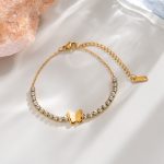 Gold Crystal Butterfly Bracelet