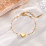 Gold Pearl Heart Bracelet