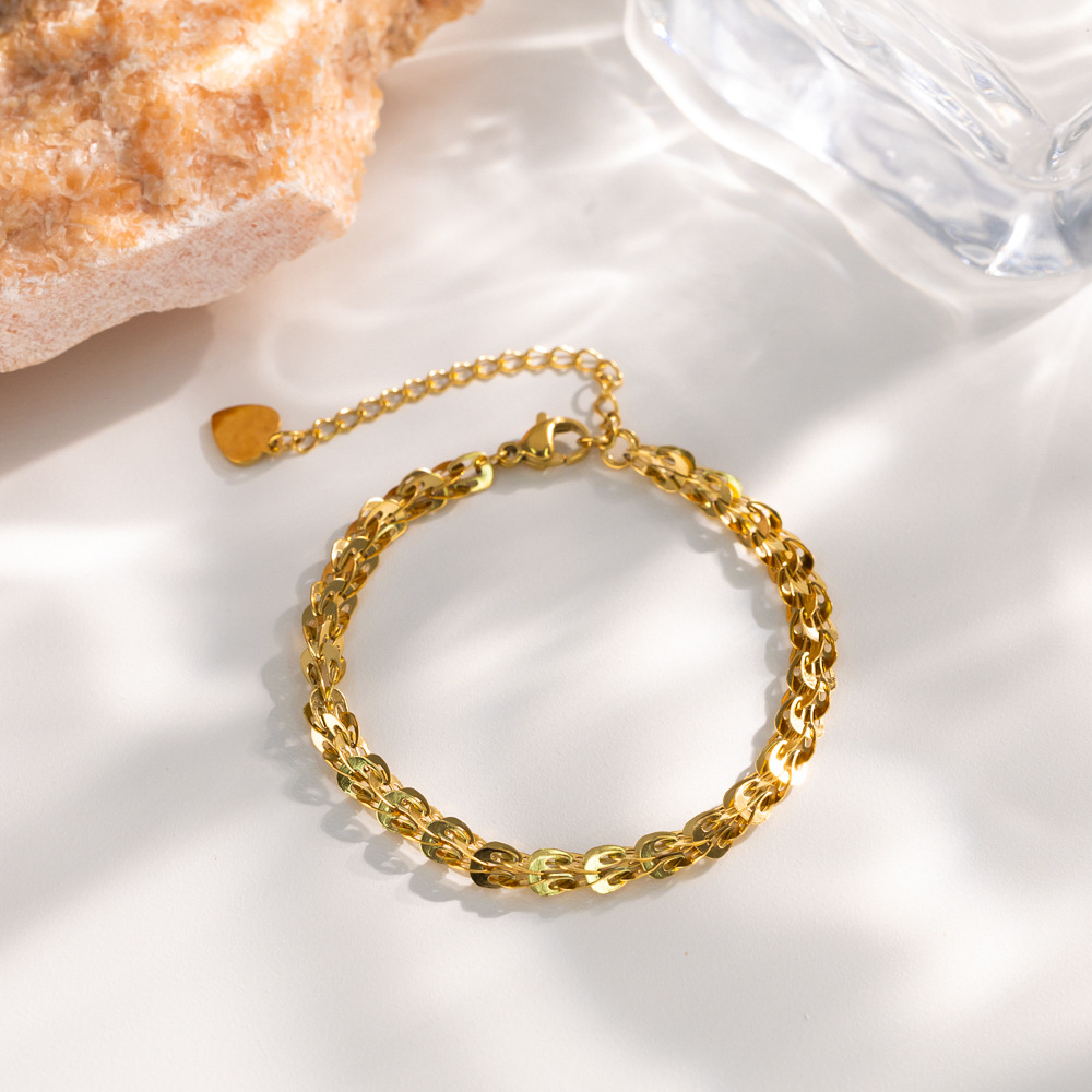 MP-BR-0093 Gold Phoenix Heart Bracelet - 图片 1