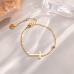 Gold Cross Pendant Bracelet