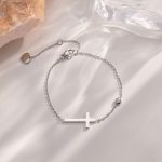 Steel Cross Pendant Bracelet