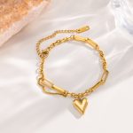 Gold Heart Tassel Bracelet