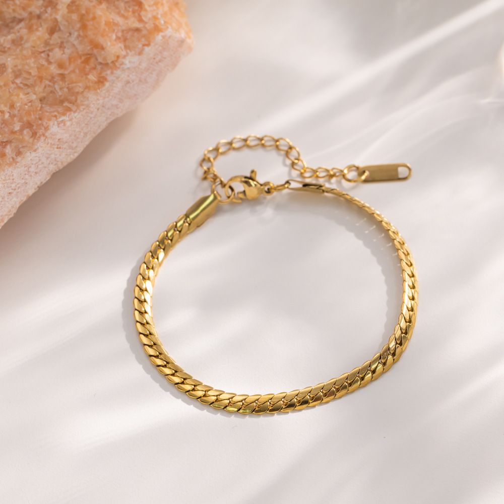 MP-BR-0098 Gold Whip Chain Bracelet - 图片 1