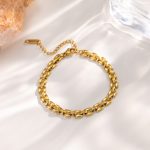 Gold Pattern Link Bracelet
