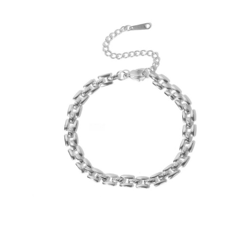 MP-BR-0104 Steel Pattern Link Bracelet - 图片 1
