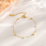 Gold Square Pearl Bracelet