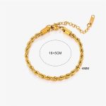Gold 4mm Twist Chain Bracelet