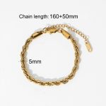 Gold 5mm Twist Chain Bracelet