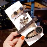 Black Crystal 5-Piece Hair Clip Set