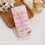 Pink Crystal 6-Piece Hair Clip Set