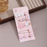 Pink Fish Tail 5-Piece Hair Clip Set