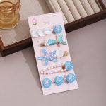 Blue Fish Tail 5-Piece Hair Clip Set