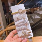 White Camellia 5-Piece Hair Clip Set