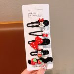 Mickey Red Bow 5-Piece Hair Clip Set
