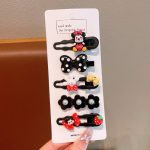Mickey Black Bow 5-Piece Hair Clip Set