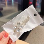 Crystal Four-Petal Flower Side Clip