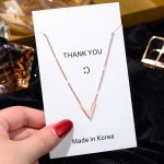 Rose Gold V Letter Necklace