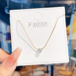 Gold Six-Prong Single Diamond Necklace