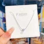Steel Six-Prong Single Diamond Necklace
