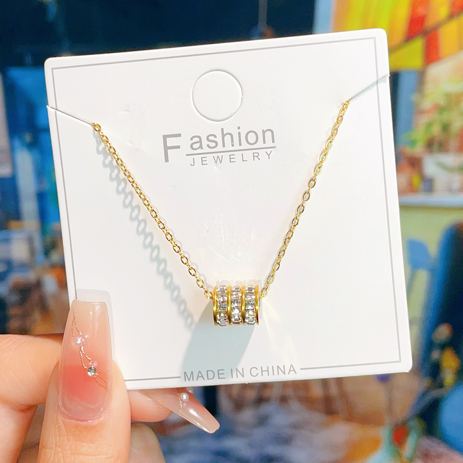 MP-NK-0022 Gold Small Waist Curb Necklace - 图片 1