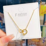Gold Double Ring Necklace