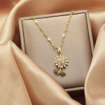 Zircon Sunflower Necklace