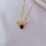 Purple Crystal Deer Necklace