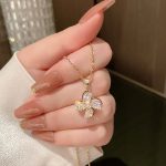 Gold Zircon Windmill Necklace