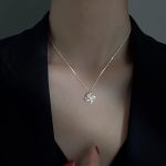 Silver Zircon Windmill Necklace
