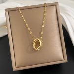 Diamond Double Ring Necklace