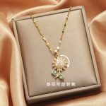 Zircon Sunflower Necklace