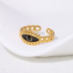 Gold Twisted Ring Stainless Steel Ring JR323-GD
