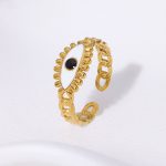 White Gold Twisted Ring Stainless Steel Ring JR323-GW