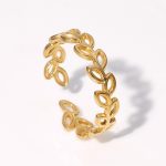Gold Crossover Ring Stainless Steel Ring JR337-G7