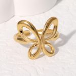 Gold Stackable Band Stainless Steel Ring JR339-G7