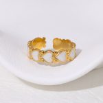 White Gold Rope Ring Stainless Steel Ring JR341-GW