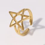 Gold Wave Ring Stainless Steel Ring JR345-G7